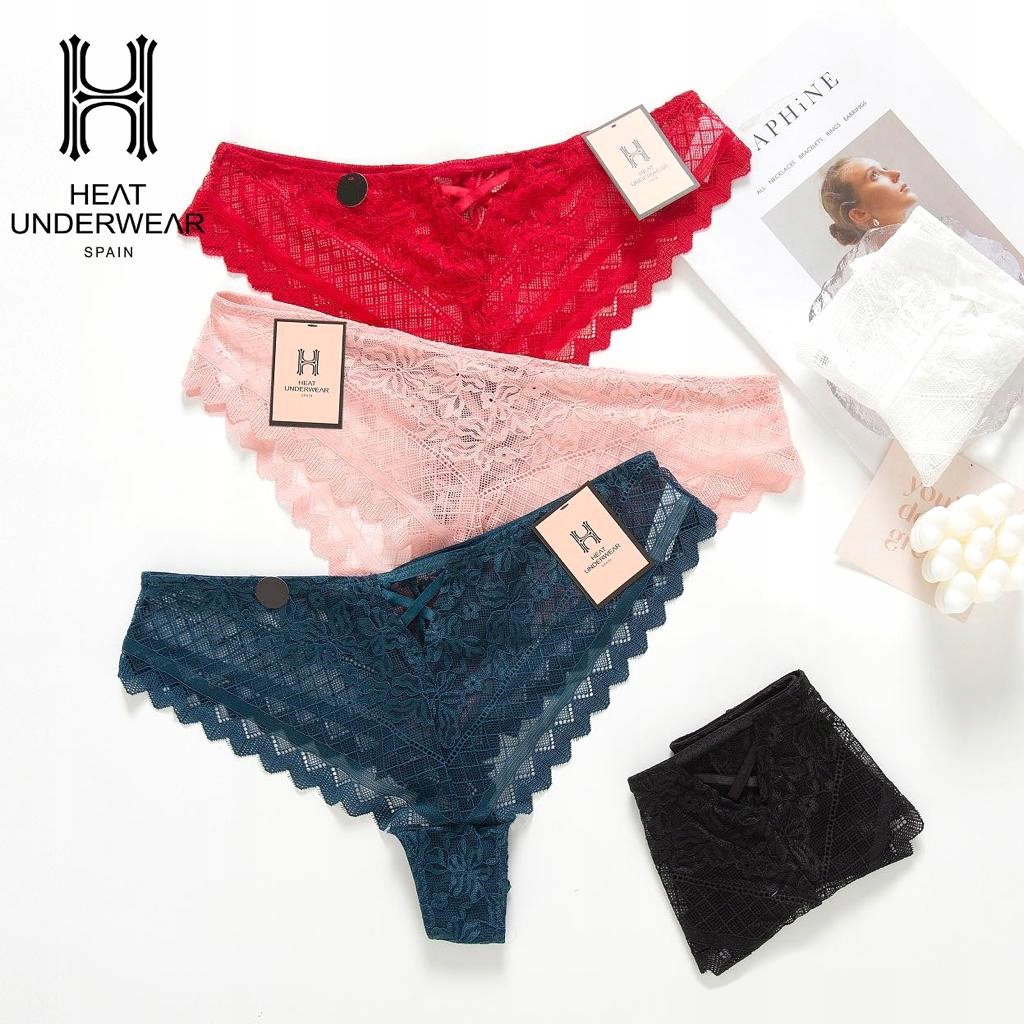 L/XL/ Koronkowe stringi brazyliany * czarne * S/M Rozmiar S/M