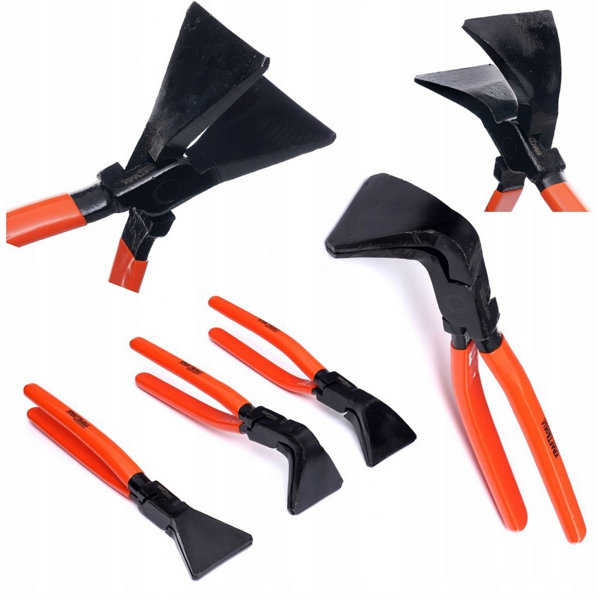 Szczypce Dekarskie Kleszcze Do Gięcia Blach 275 MM Proste Odgięte 3 Sztuki