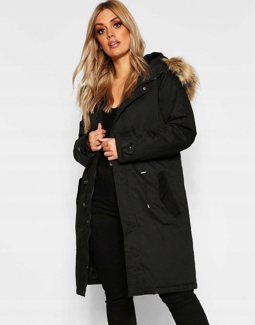 BOOHOO KURTKA PARKA KAPTUR FUTERKO 635 NG2__48