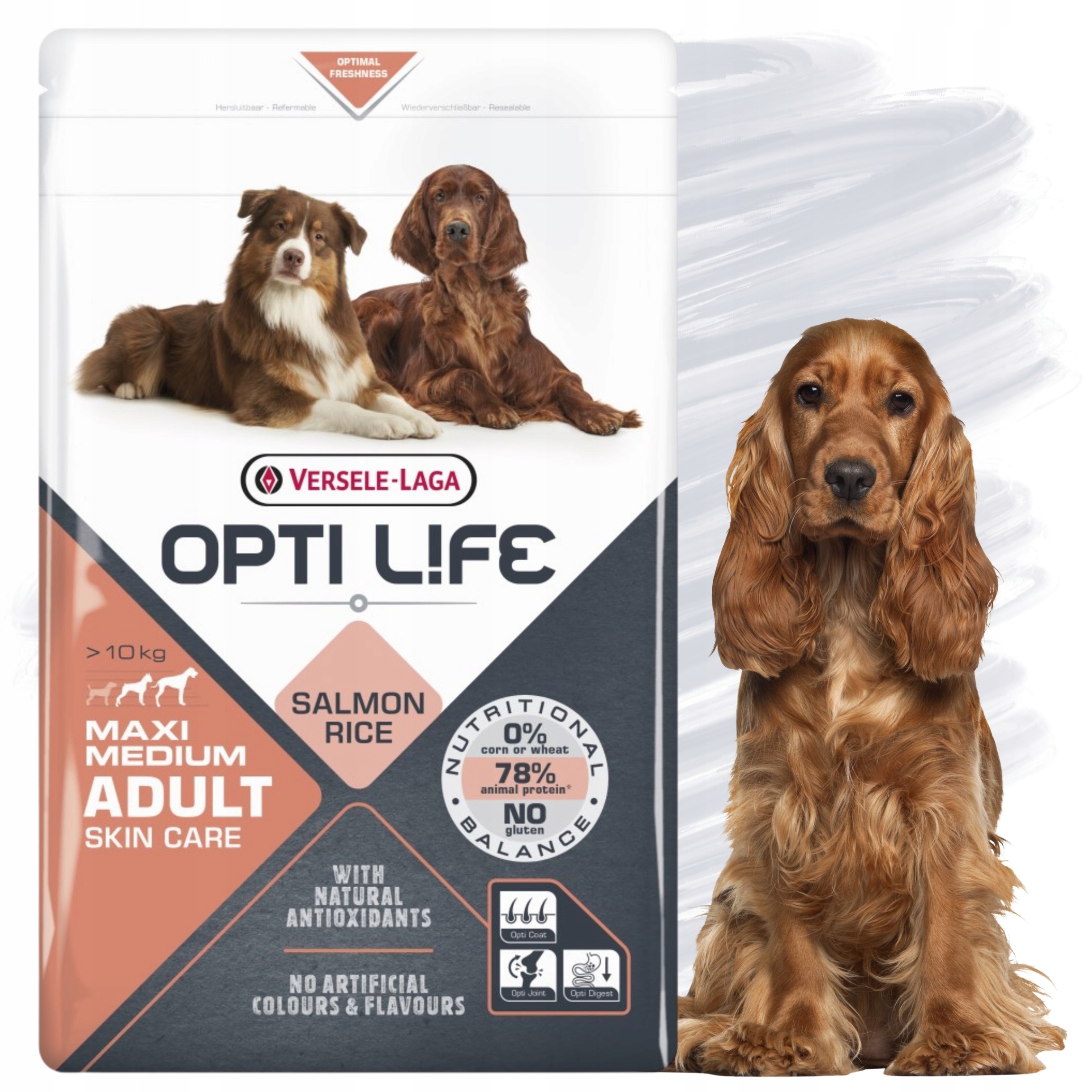 Levně Versele Laga Opti life Adult Skin Care Medium & Maxi 2,5 kg Krmivo pro psy