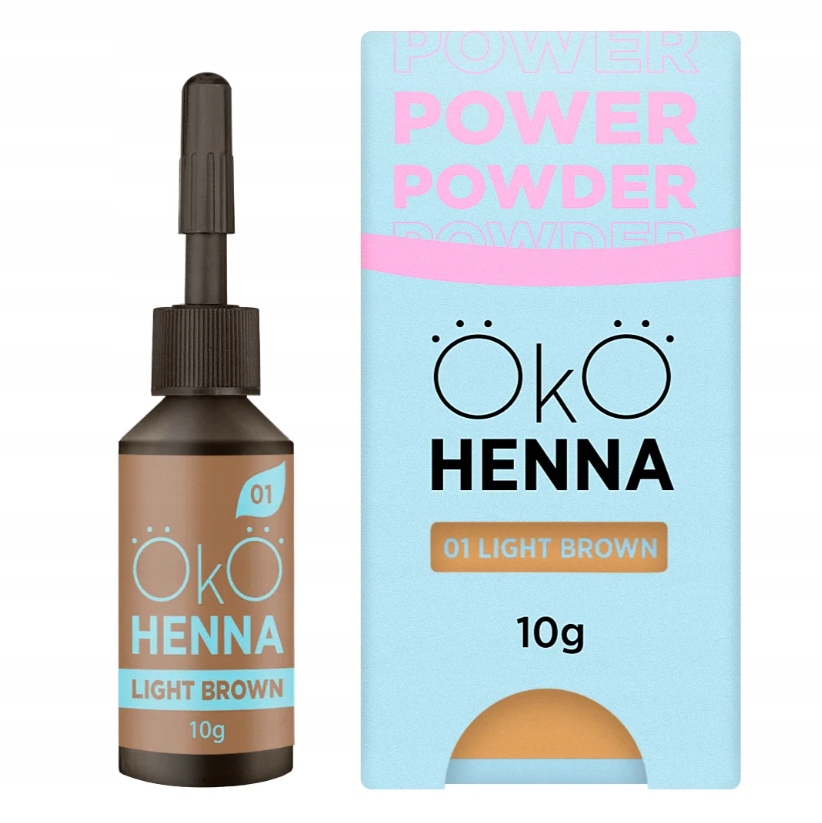 Oko pudrová henna na obočí Power Powder 01 Light Brown, světle hnědá 10 g