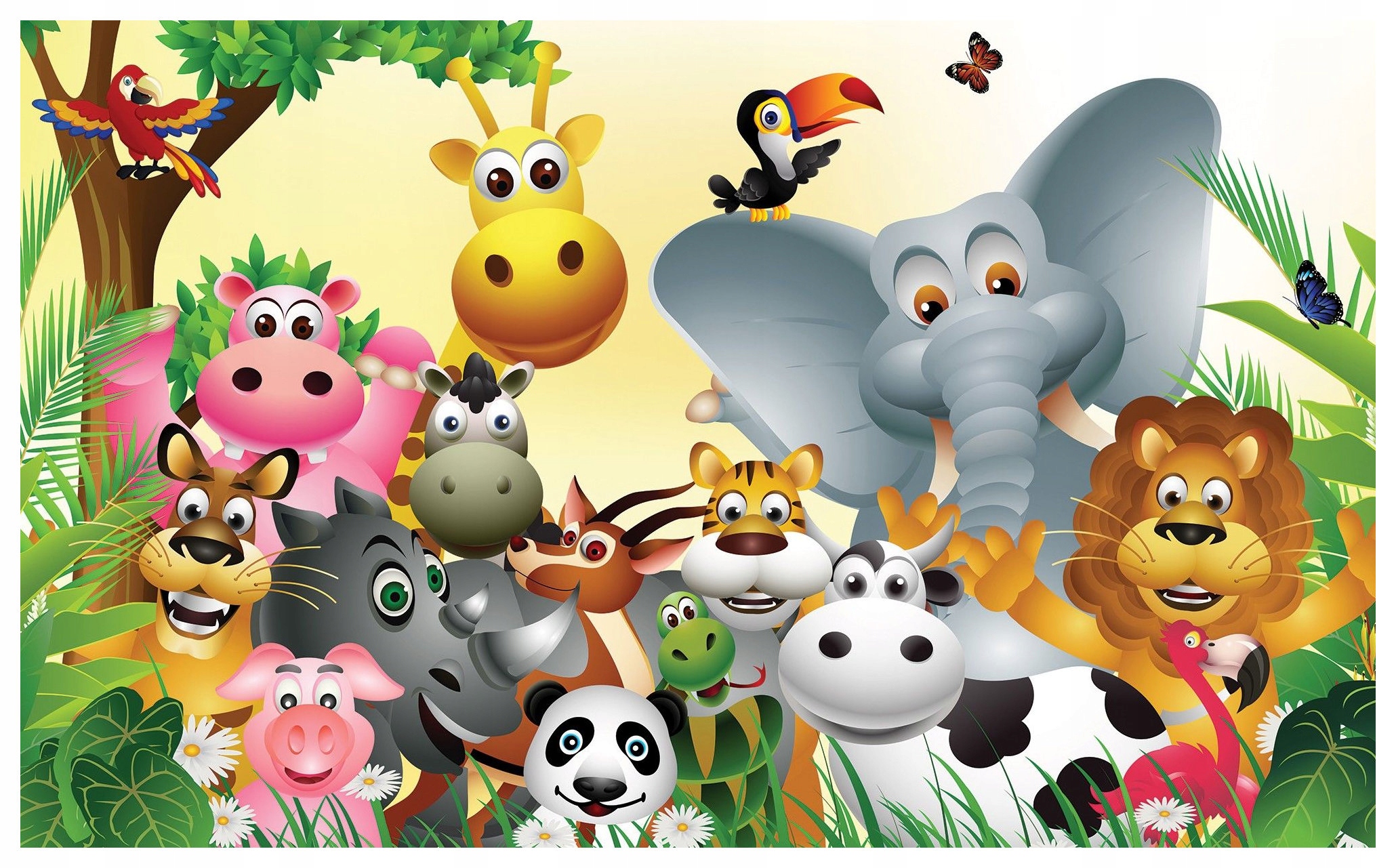 Fototapeta Safari Zvířata Džungle Radostný dětský pokoj 200x140 lepidlo