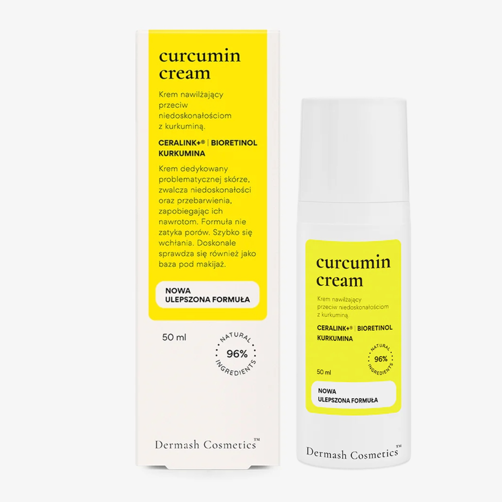 Curcumin Cream Krem Nawilżający Przeciw Niedoskonałościom Dzień i Noc 50 ml