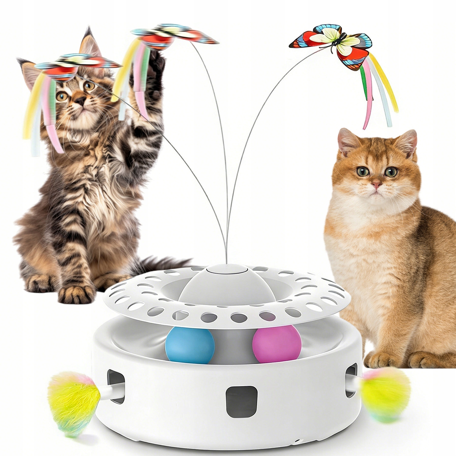 Automatická Hračka Pro Kočky Pro Použití V Interiéru 3V1 Bezpečná