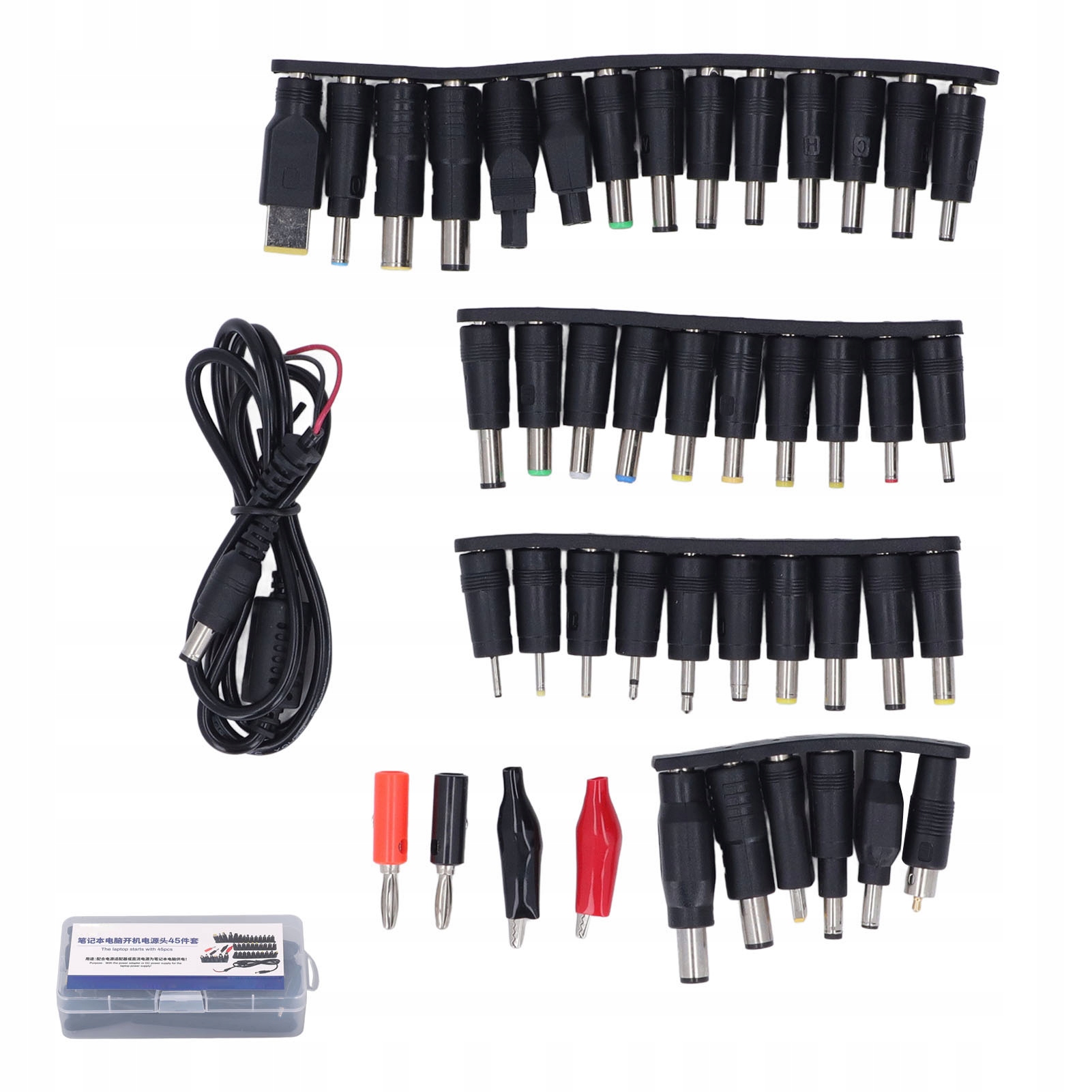 Zasilacz Wtyków Do Laptopa 45 Szt Uniwersalny Końcówki DC