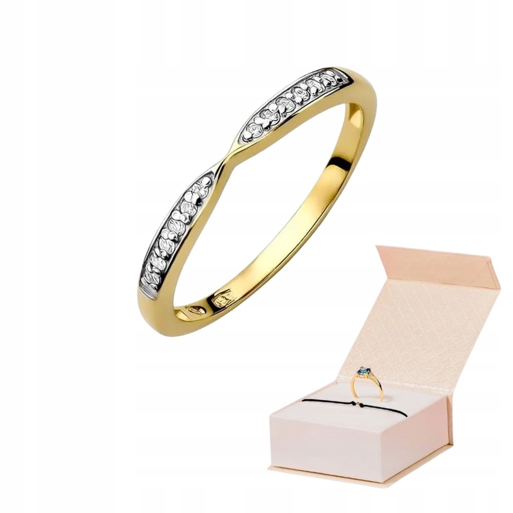 Prstýnek S Diamanty 585 Plochý, Jemný Briliant Zlatý Náramek