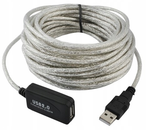Kabel USB 2.0 A-A przedłużacz 20m aktywny Unitek Y-274
