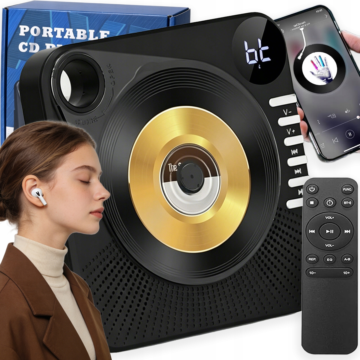 Silný Bluetooth Reproduktor Prenosný Boombox Rádio Fm Usb LCD Aux MP3 Diaľkový Ovládač