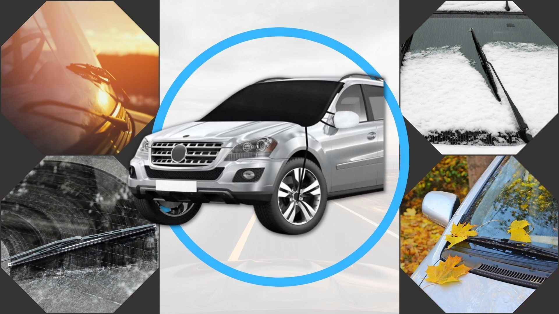 OSŁONA MATA NA SZYBĘ PRZEDNIĄ DO AUTA SAMOCHODU NA ZIMĘ PRZECIWSZRONOWA XXL Stan opakowania oryginalne