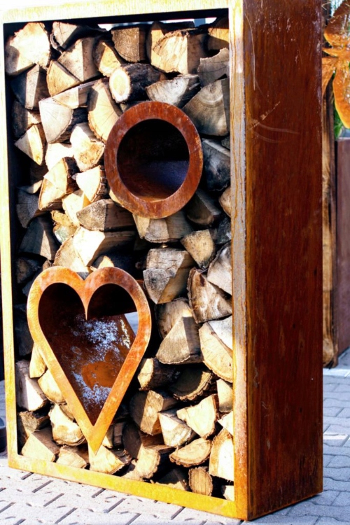 Stojak na drewno STAL CORTEN 100×39×150 cm VIRIDI Kod producenta CWSLIG03