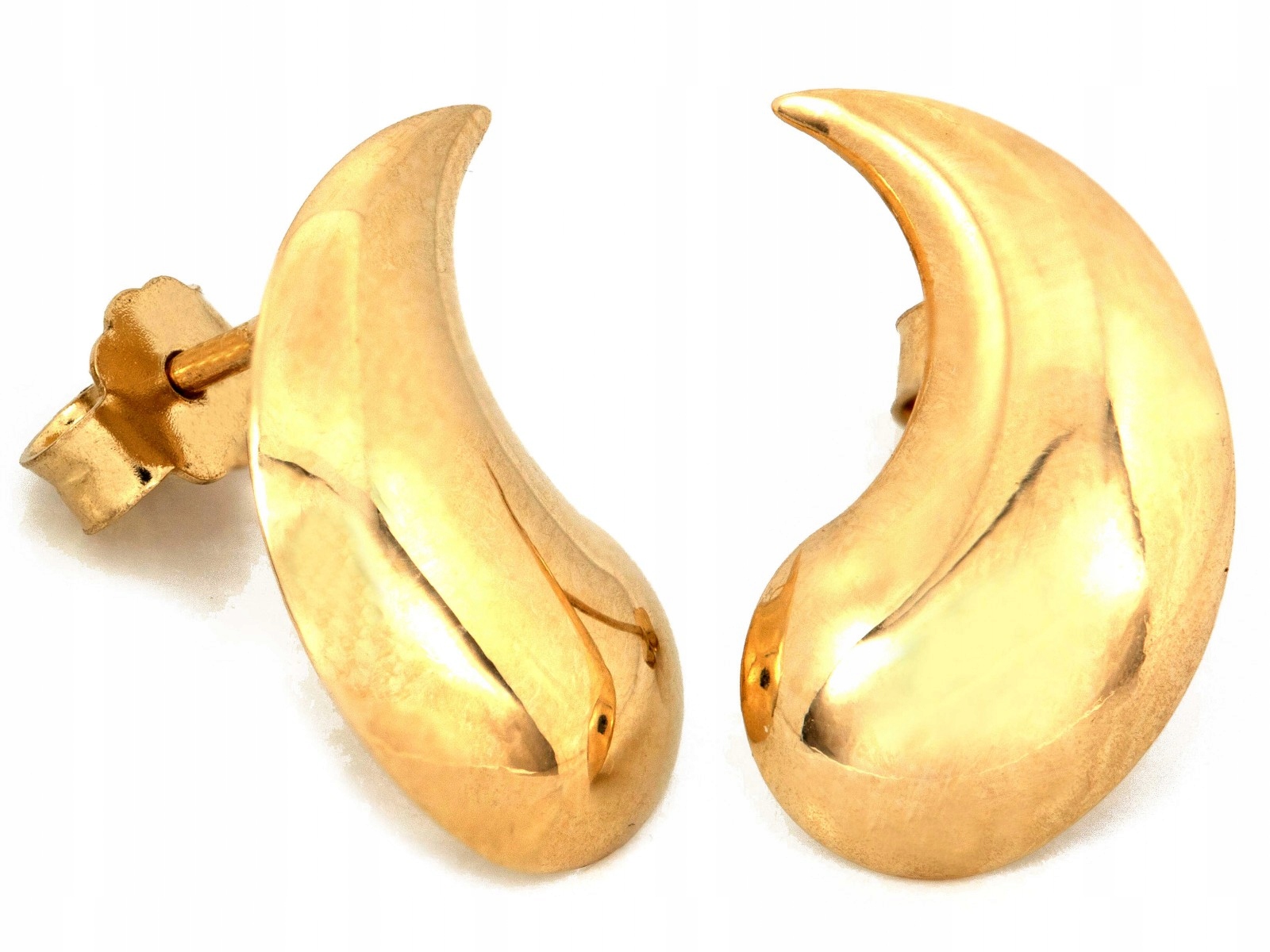 Náušnice pro ženu ze zlata 585 s efektní slzičkou 14k