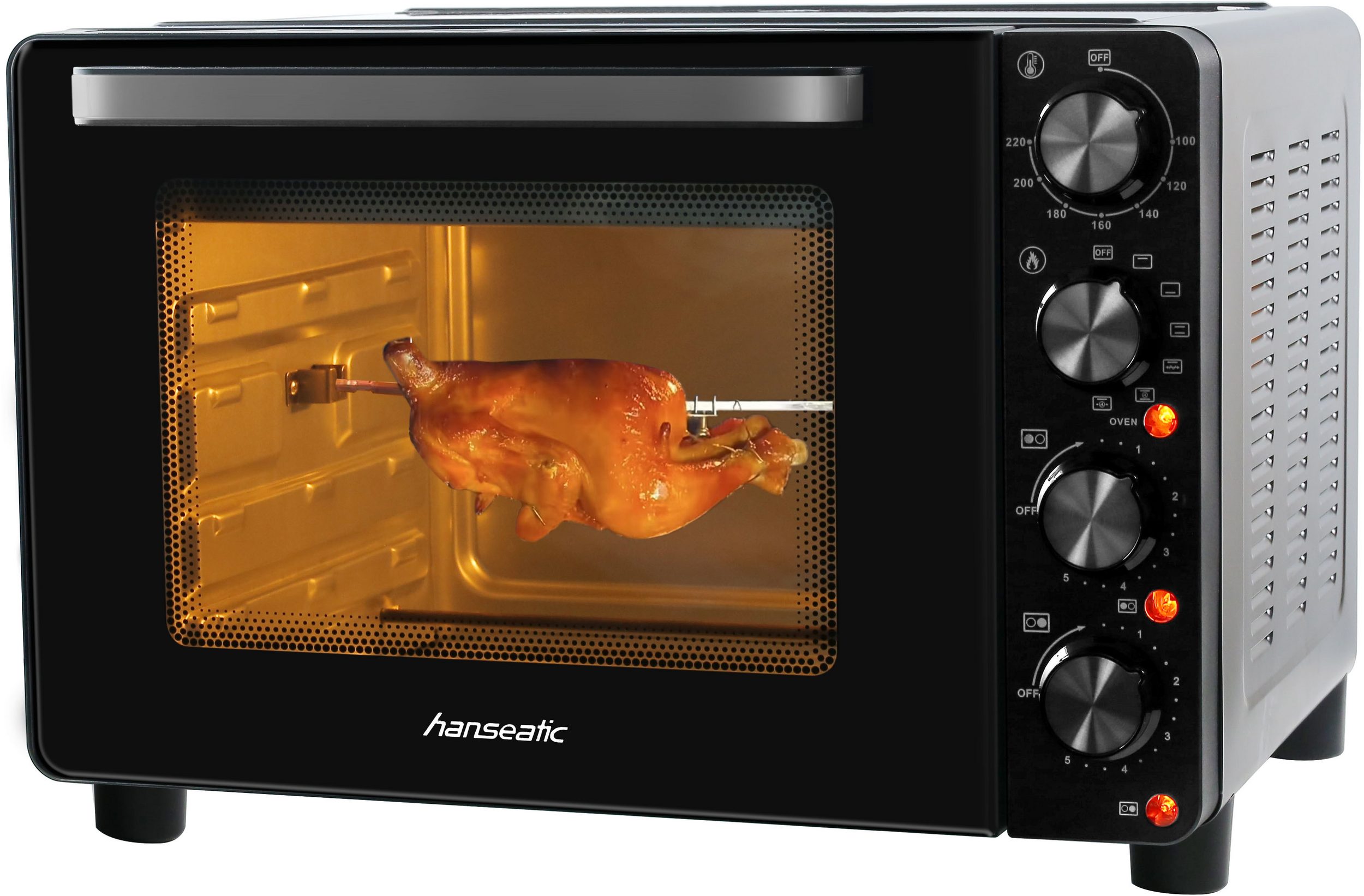 Volně stojící trouba se sklokeramickou deskou 2v1 Hanseatic HMO287BKB