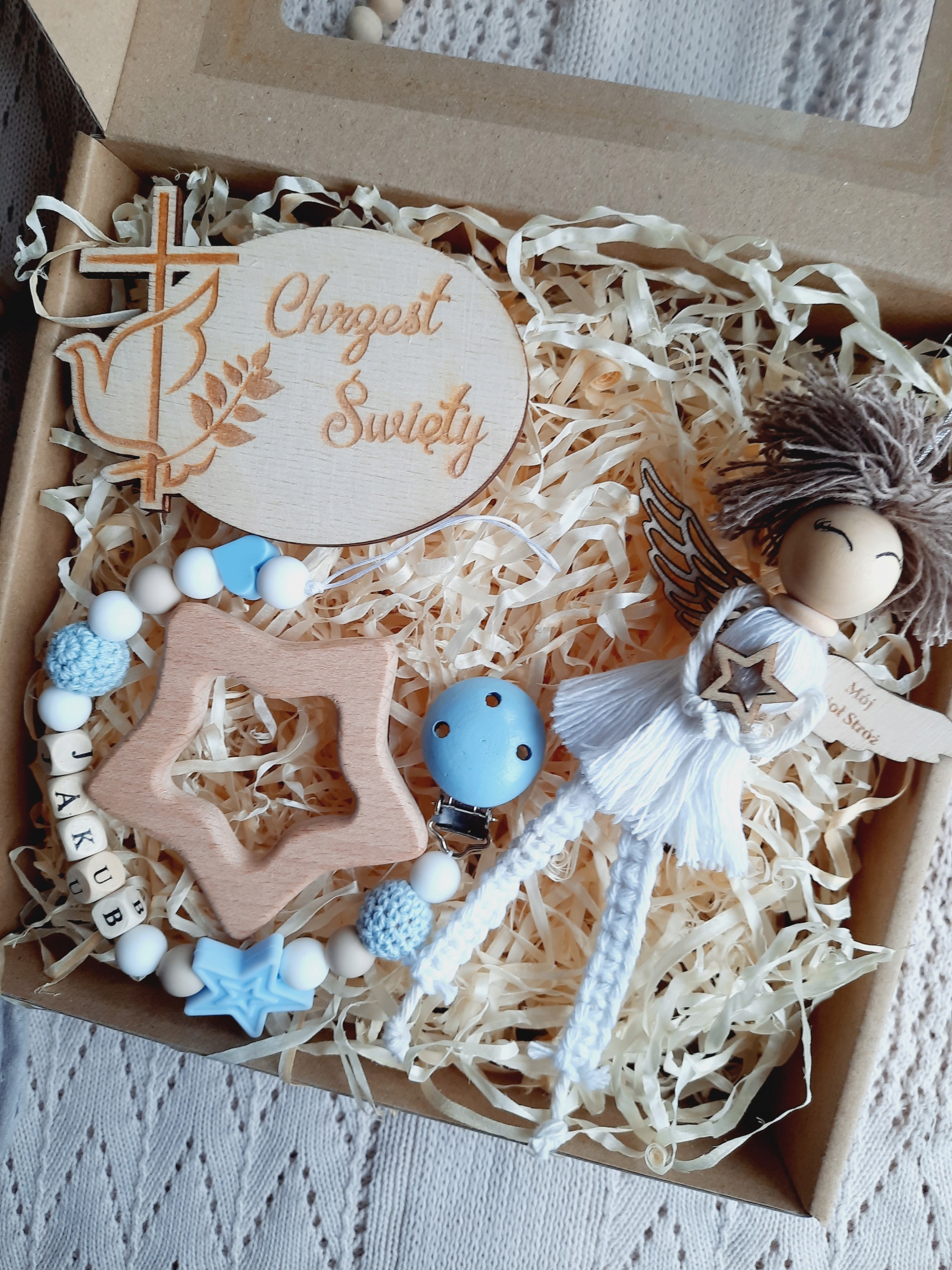 Sada na dárek Křtiny Křest svatý Anděl