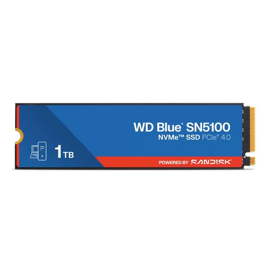 Wd Blue SN5100 Ssd 1TB M.2 NVMe Gen4 Powered by SanDisk WDS100T5B0E-00CPE0