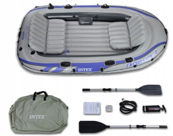 Ponton 4-osob Intex 68324 Excursion wiosła +pompka Liczba osób 4