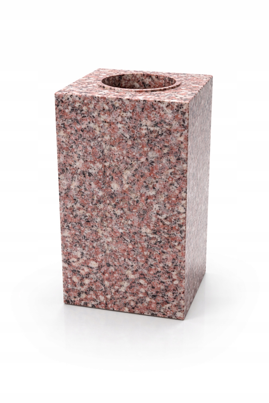 Granitová váza na hřbitovní náhrobek Hnědá 28 cm Čtvercová Granitová