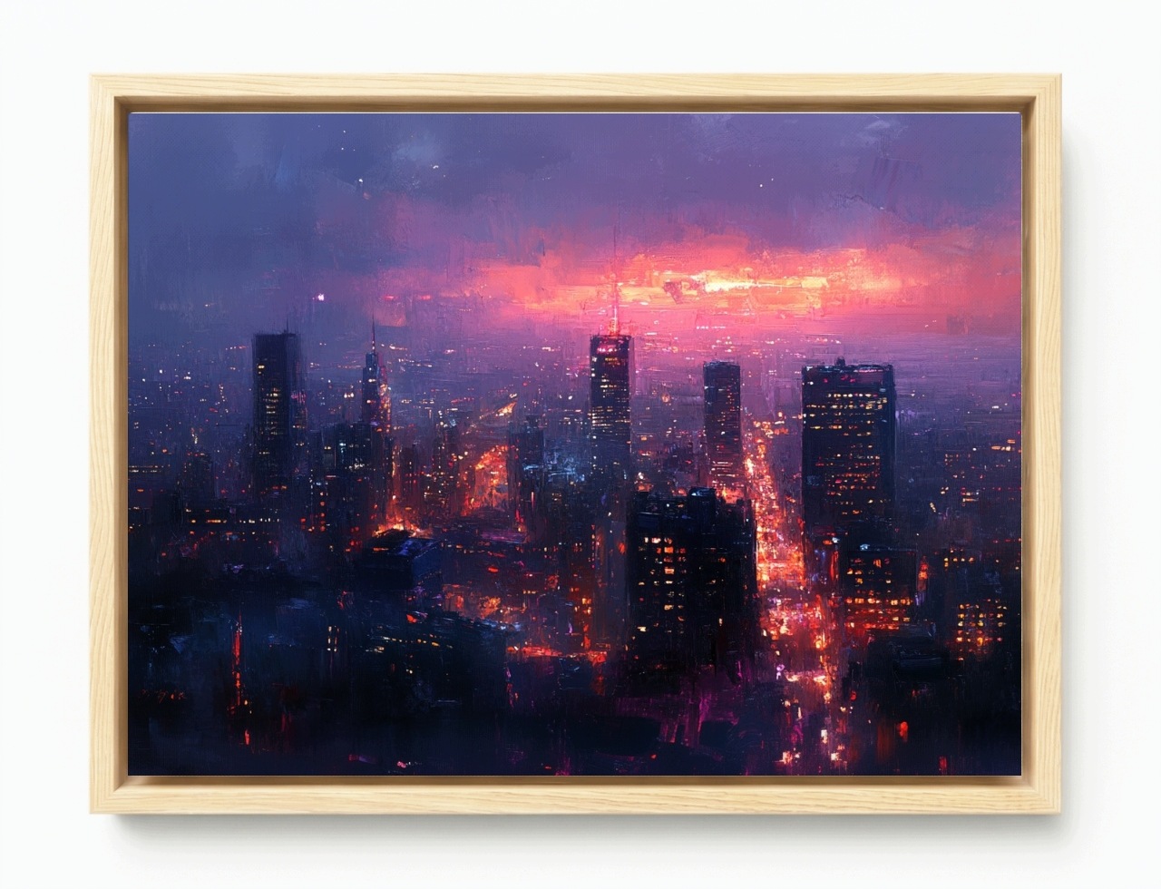 Obraz Rama American Box Město Panorama Ráno Slunce Východ Svítání 80x60