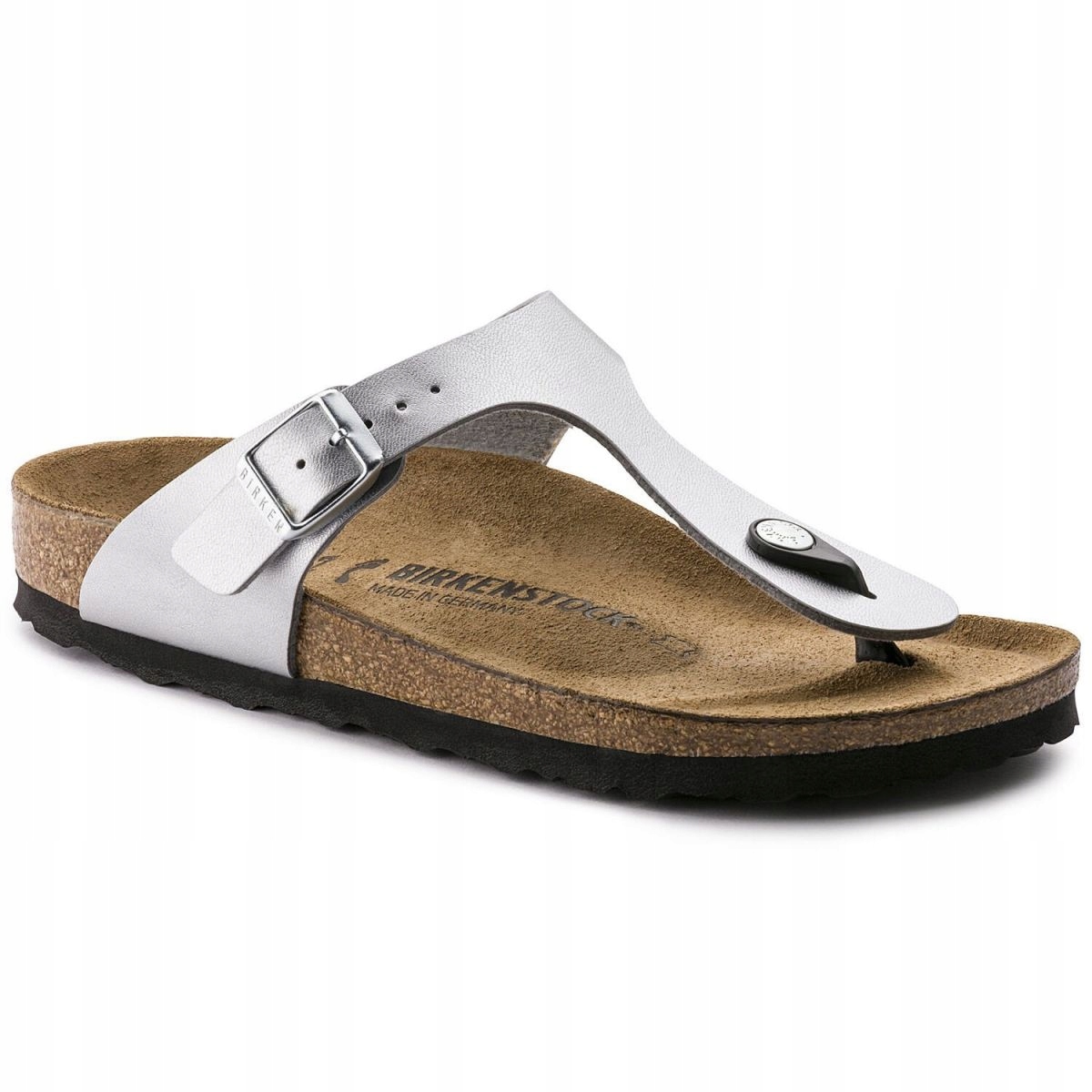 Birkenstock Gizeh Birko-Flor dámské stříbrné žabky, velikost 40