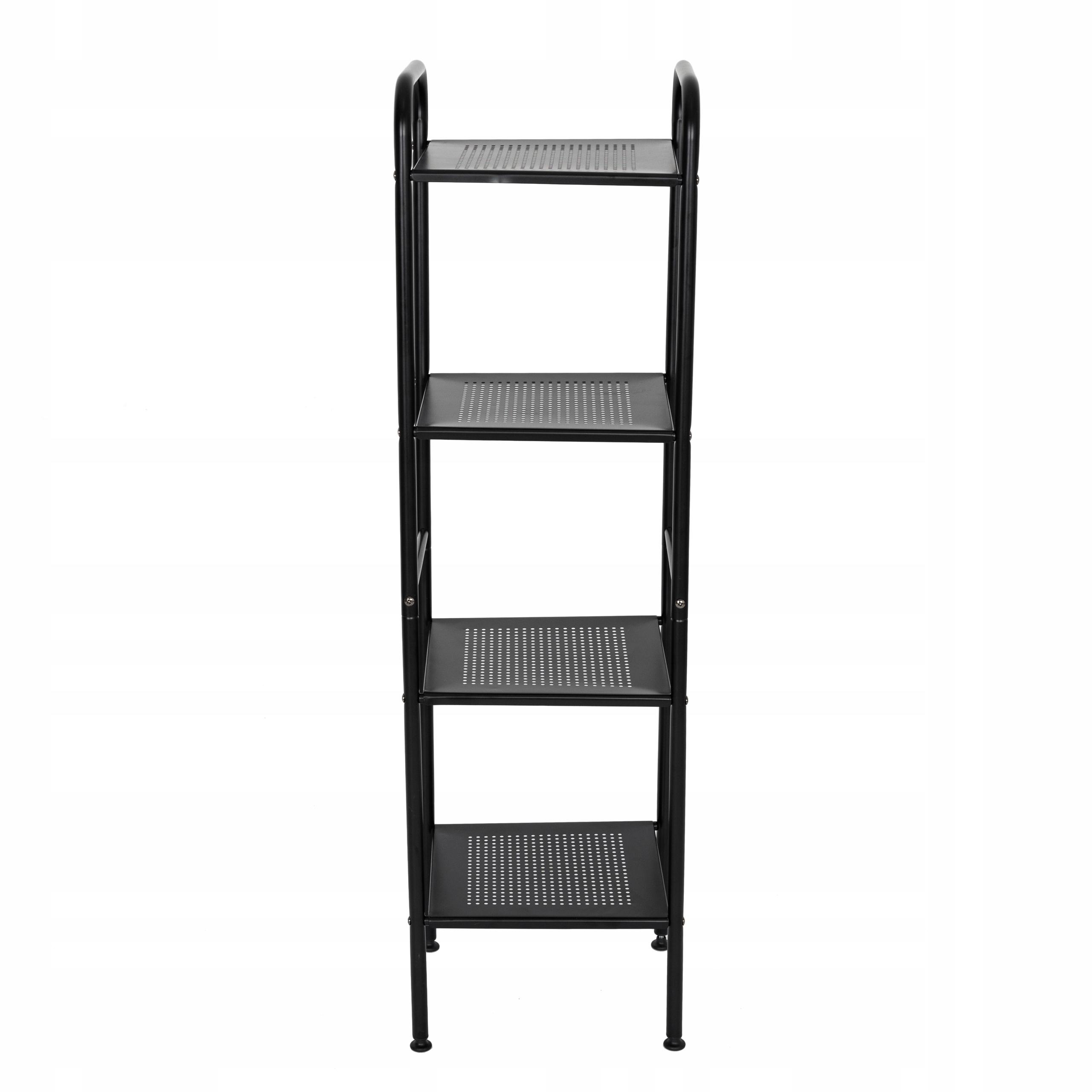 Regał łazienkowy słupek 4 półki mat stalowy metalowy czarny loft Kolor frontów nie dotyczy