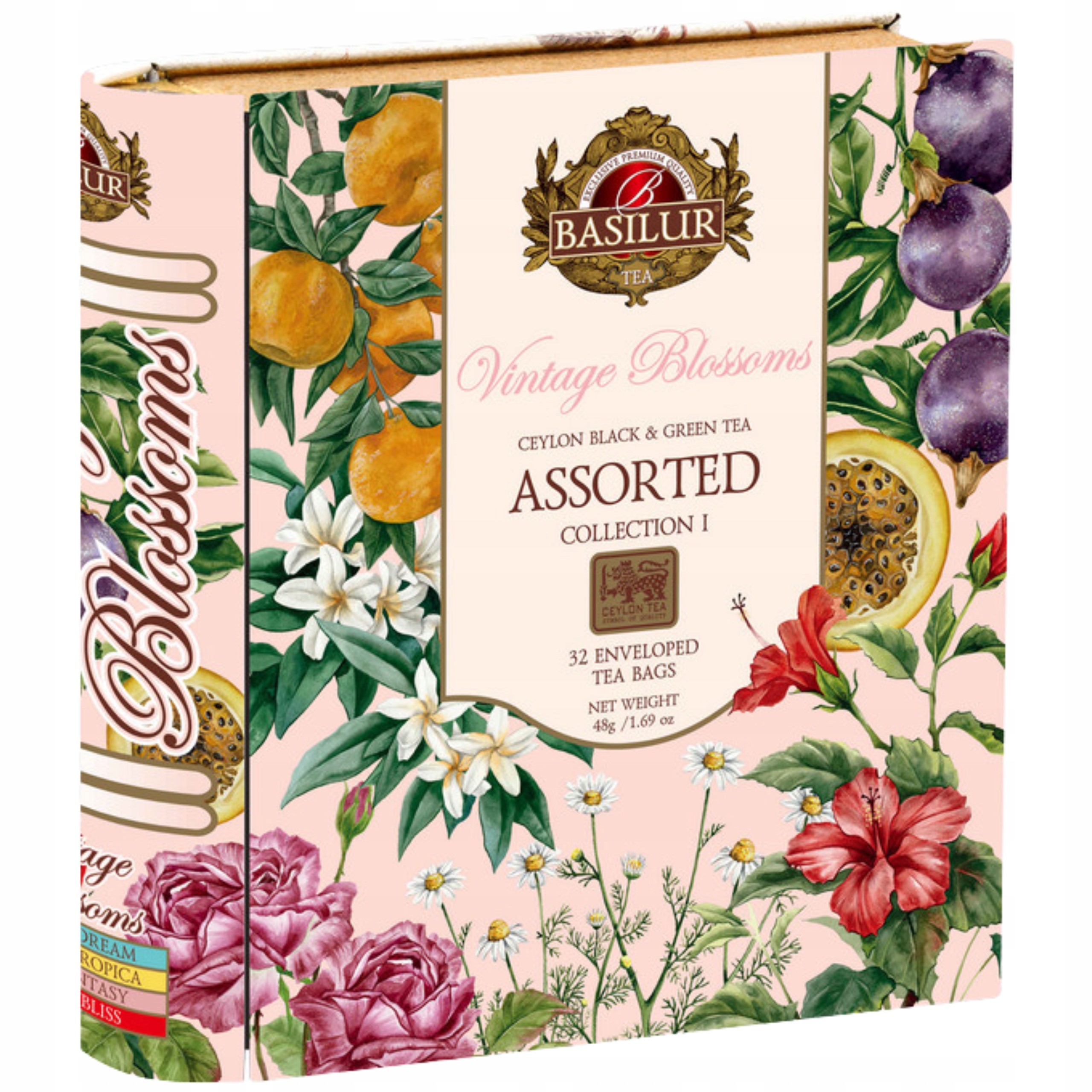 Levně Sada čajů Basilur Vintage Blossoms sáčky 4 Příchutě V Knize 32 ks