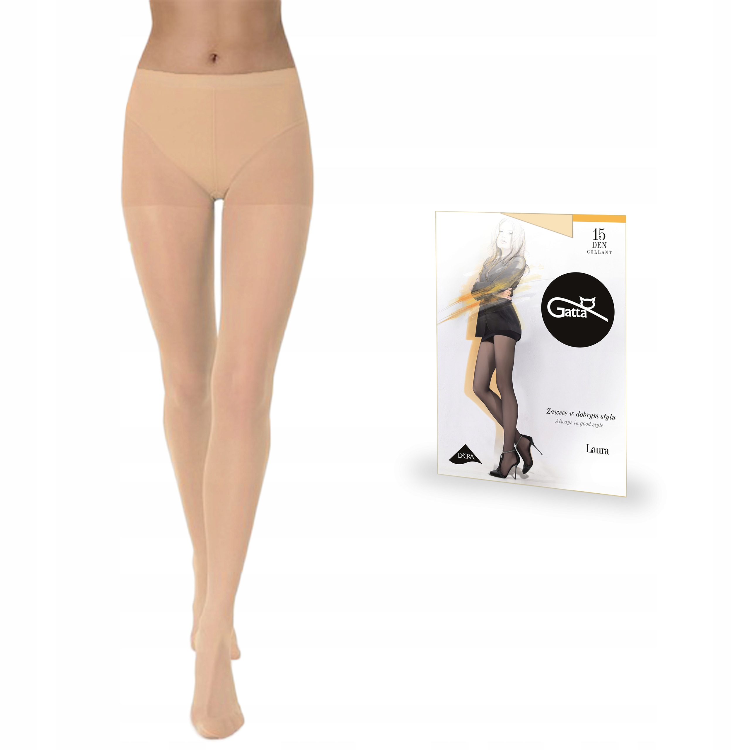 

Rajstopy Gatta Laura 15 den lycra, Dune 2-S