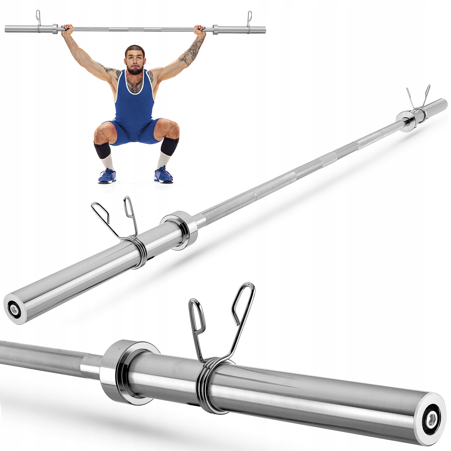 Gryf Prosty Olimpijski 220CM 50MM Stalowy Zaciski Sztanga Siłownia Gymtek