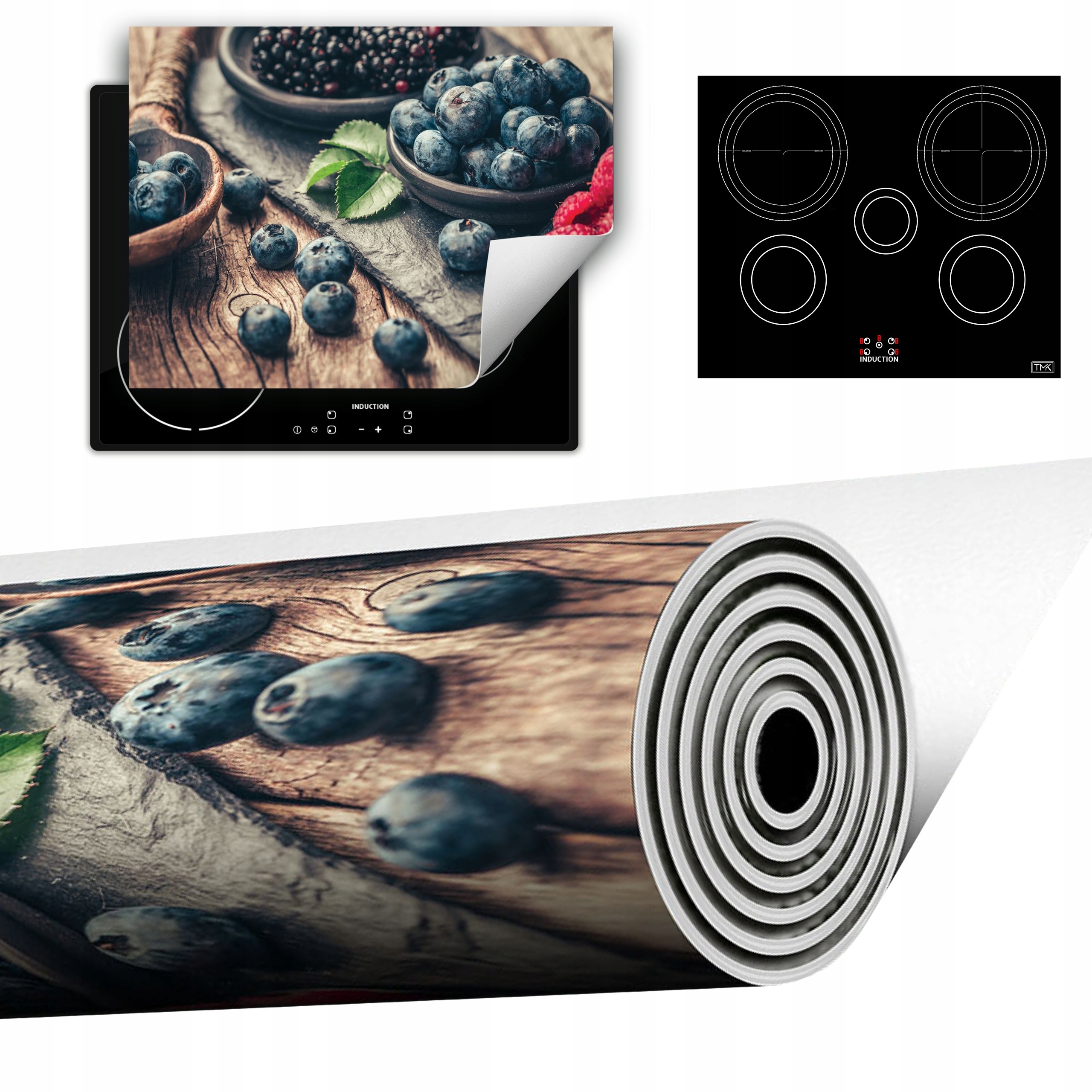 Vinylová Podložka Do Kuchyně Více Místa 70x52 borůvka dřevo