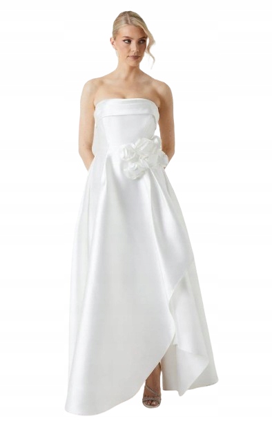 Coast Bílá Svatební Šaty Bez Ramínek S Květinovým Zdobením 46 Hko