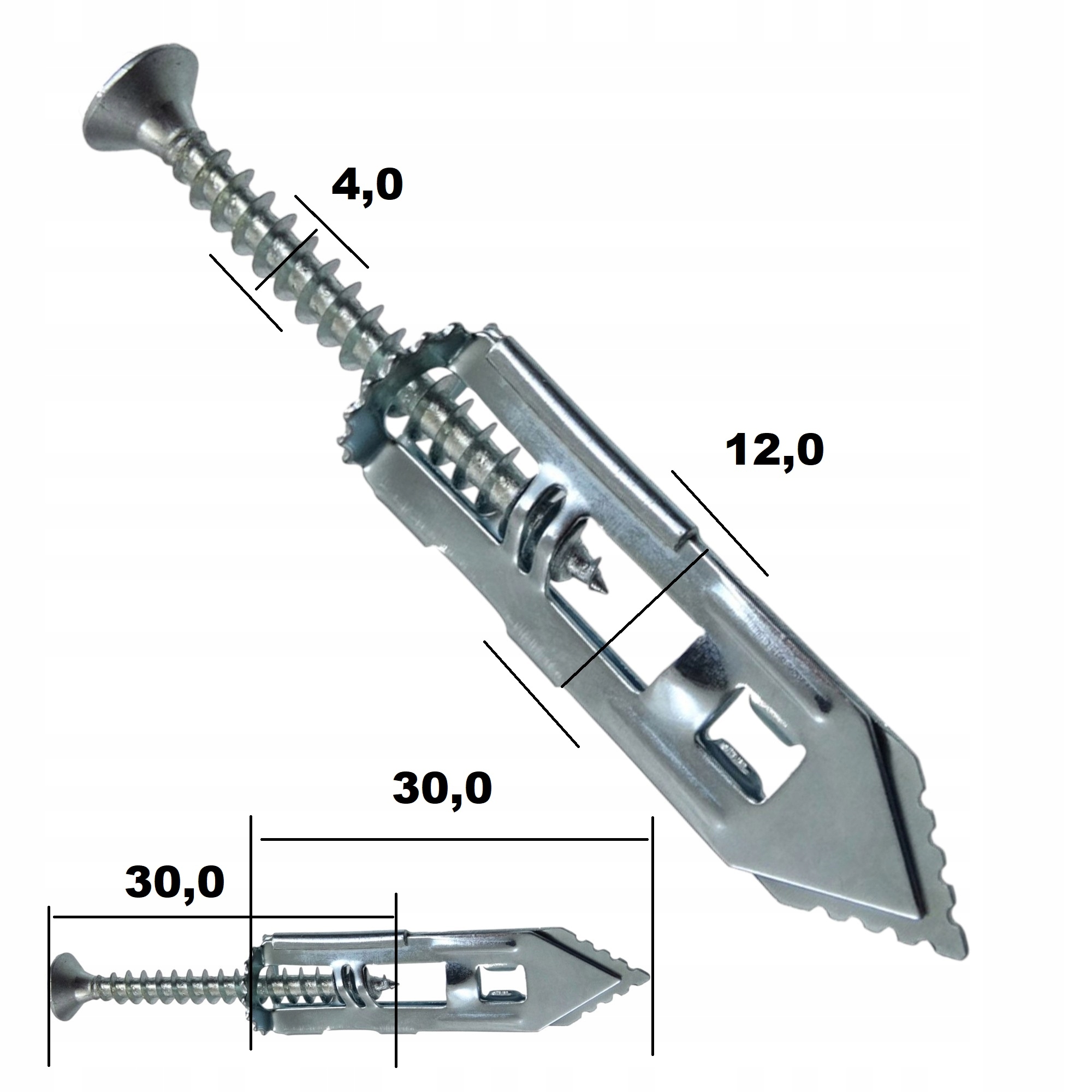 KOTWA WBIJANA DO PŁYT 30 MM GIPSOWYCH Z WKRĘTEM KOŁEK DO GK + WKRET 100SZT EAN (GTIN) 5906630849536
