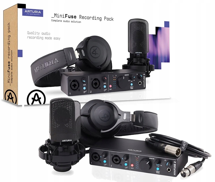 Arturia MiniFuse Recording Pack Black Sada rozhraní pro sluchátka Mik.