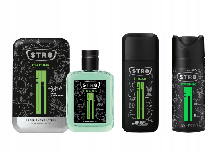 STR8 FREAK ZESTAW 3cz ASL 100ml+ DNS 75ml+ SPRAY 150ml