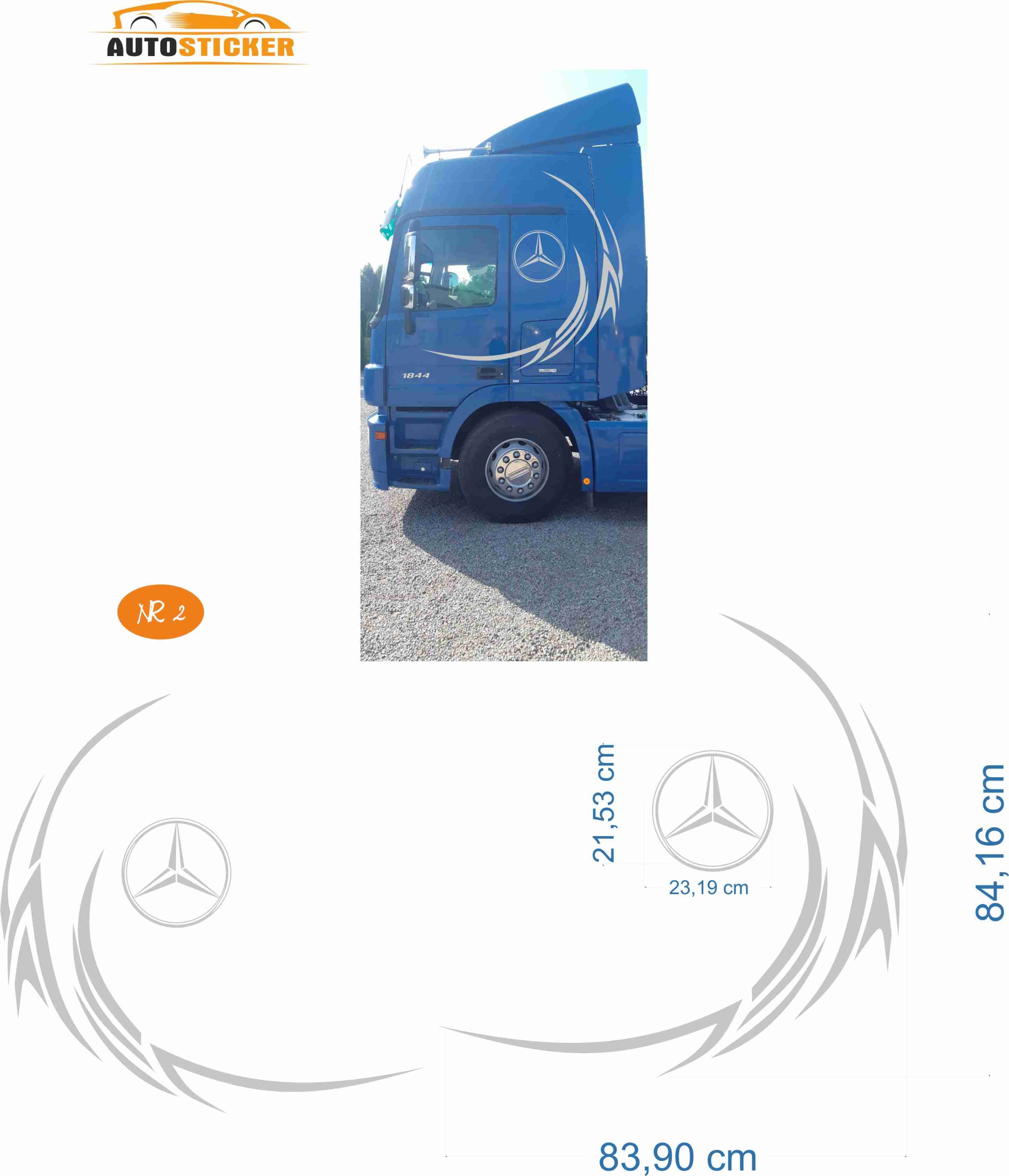 NAKLEJKI NAKLEJKA OKLEINA WLEP TIR MERCEDES ACTROS MODEL 02
