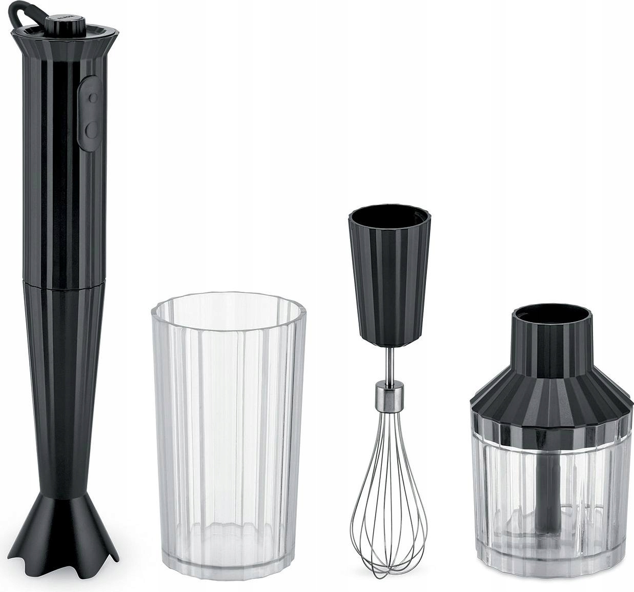 Alessi Plisse Blender Ręczny Akcesoria Czarny