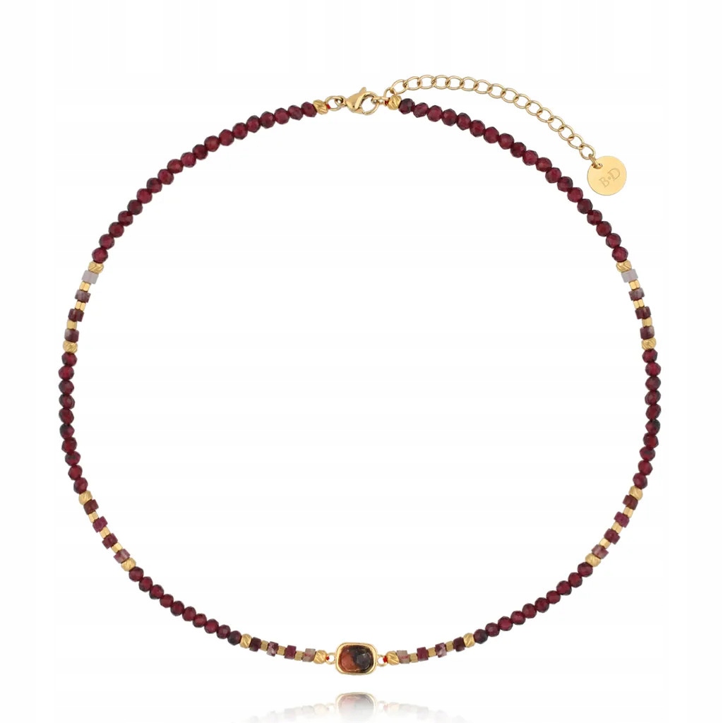 Náhrdelník By Dziubeka zlatý granát 43 cm