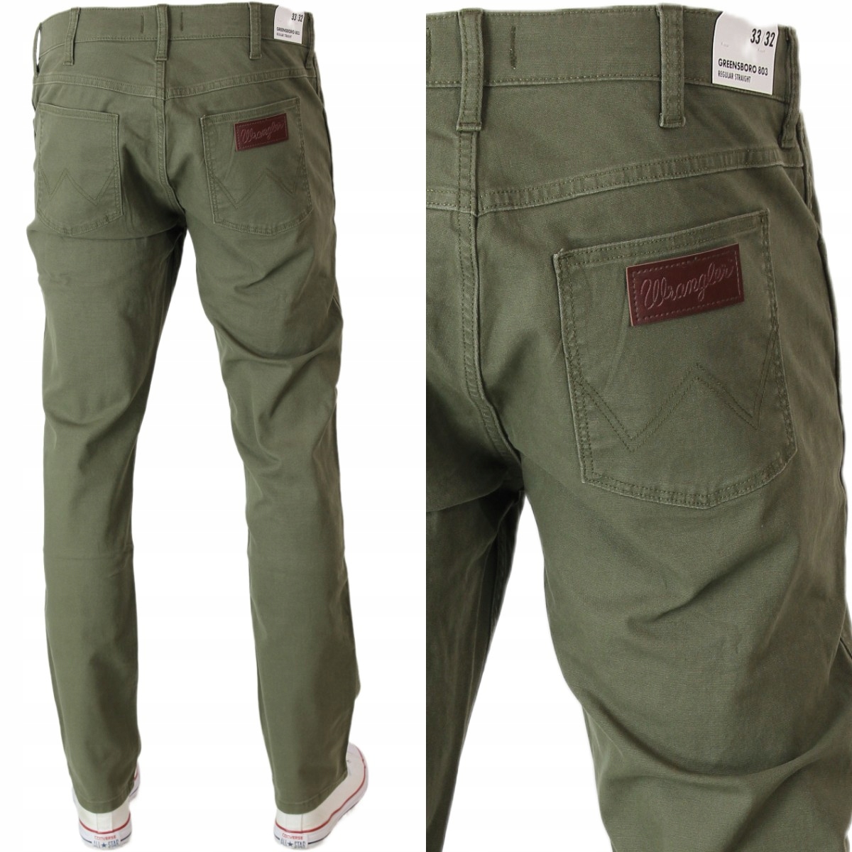 Wrangler Greensboro Jeansy Proste Materiał " Olive Night"_ W33 L32