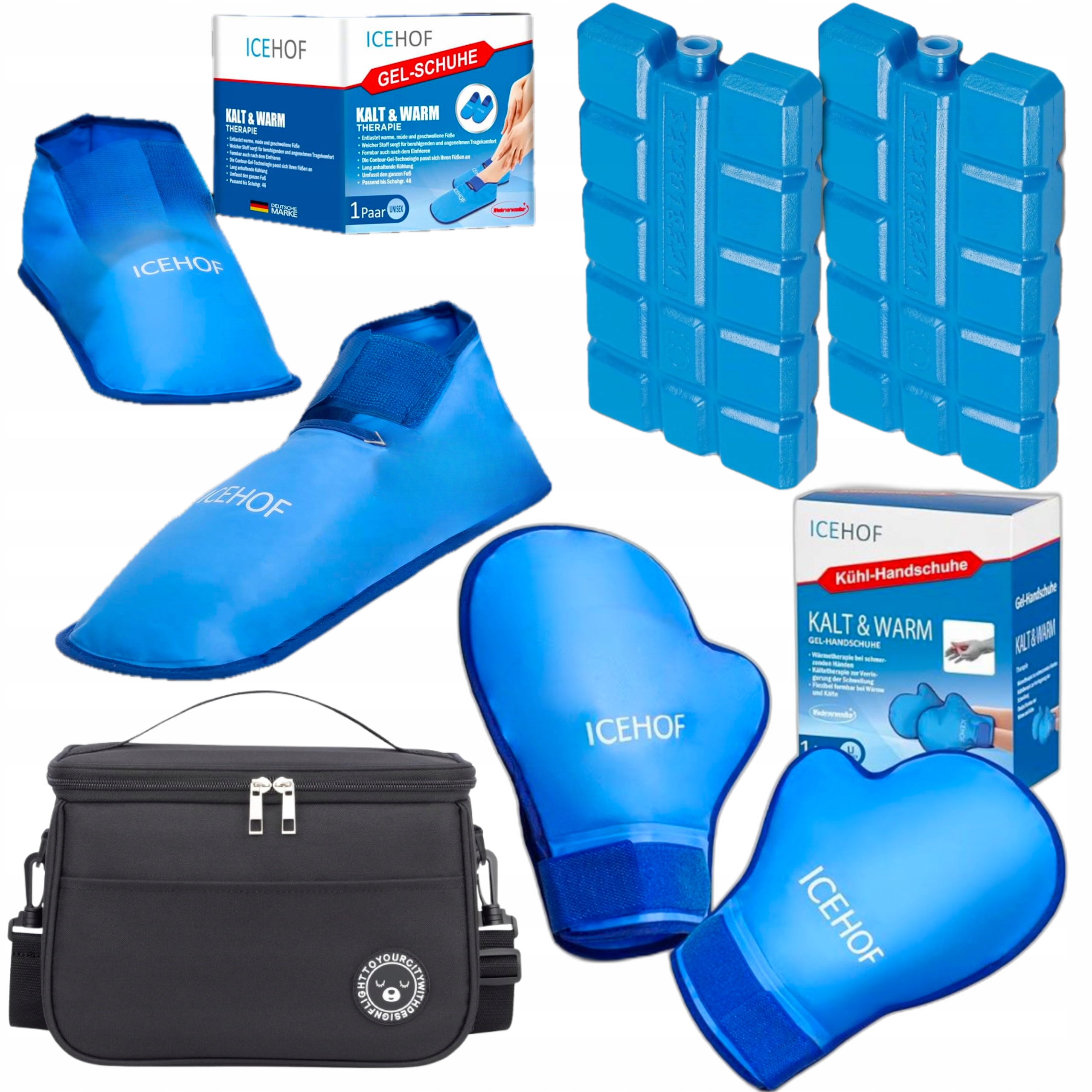 Zestaw Rękawice Buty Chłodzące Przy Chemioterapii Torba Chłodząca 2 Wkłady