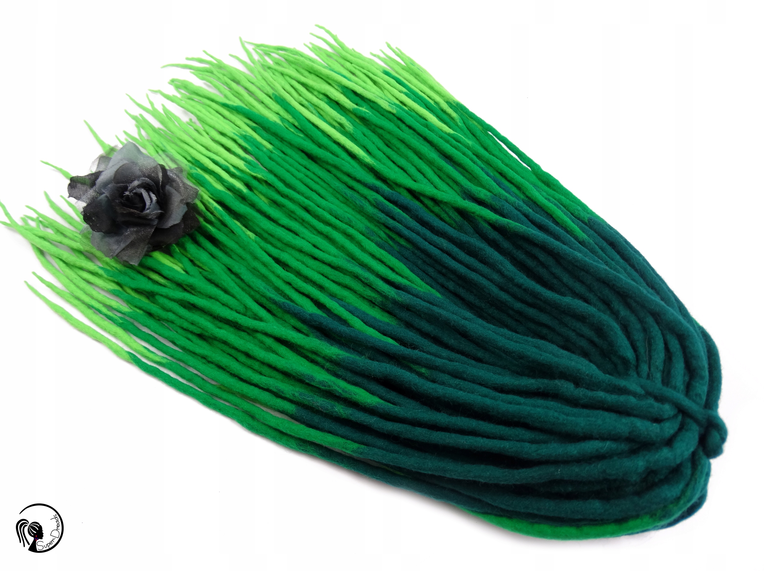 Vlněné pastelky Dredy, zelené, Výrobní Malachit, 40 kusů