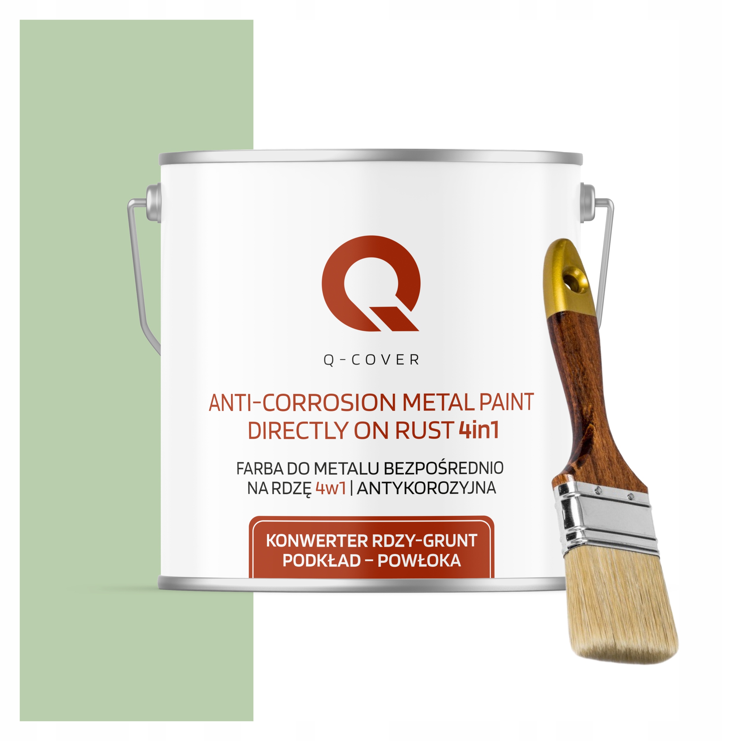 Antikorózna farba na kov a hrdzu zelená pastelová polomatná 5L štetec
