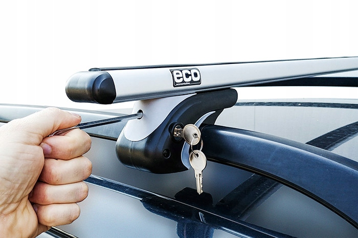 BAGAŻNIK DACHOWY BAZA NA RELINGI UNIWERSALNY BELKI ALUMINIUM 120cm ZAMYKANY Model Alubase 120