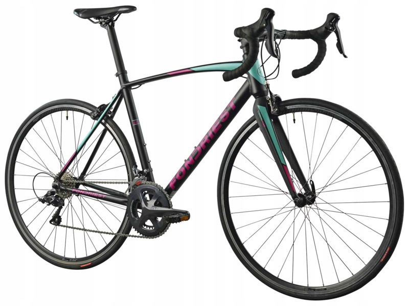Rower szosowy Fondriest Eagle 1.0 D20 28 cali Czarno-różowo-seledynowy
