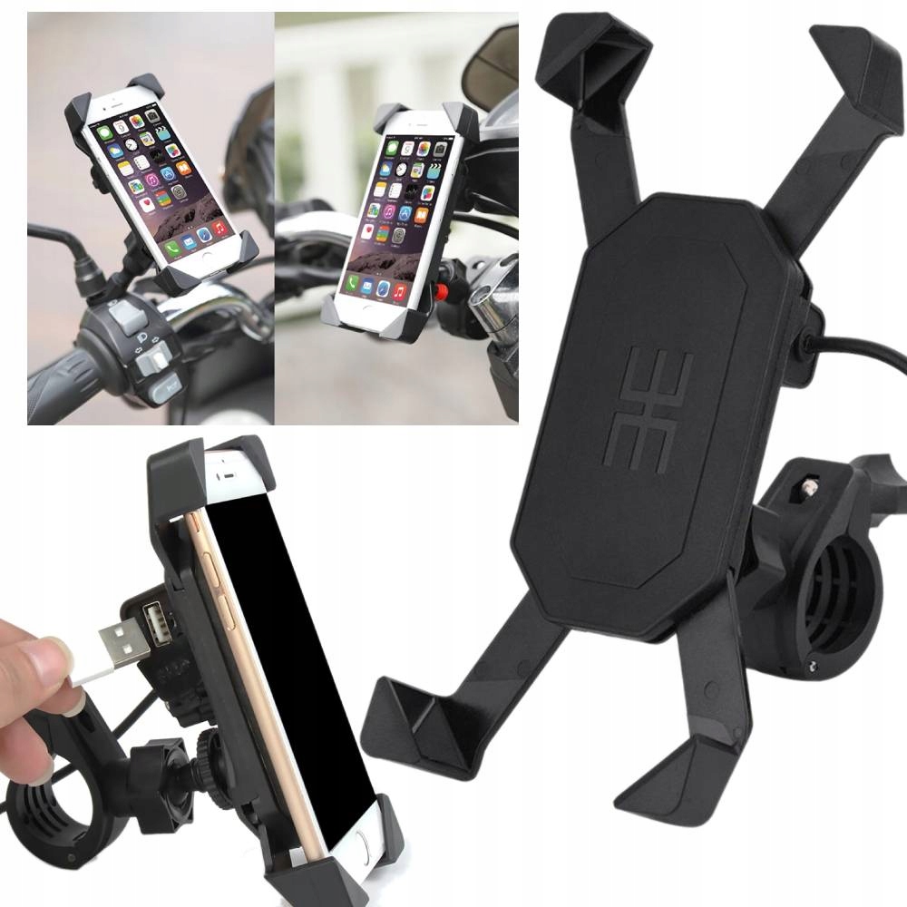 Uchwyt Motocyklowy Na Telefon Na Ramę Z Ładowarka Usb Do Akumulatora Rama