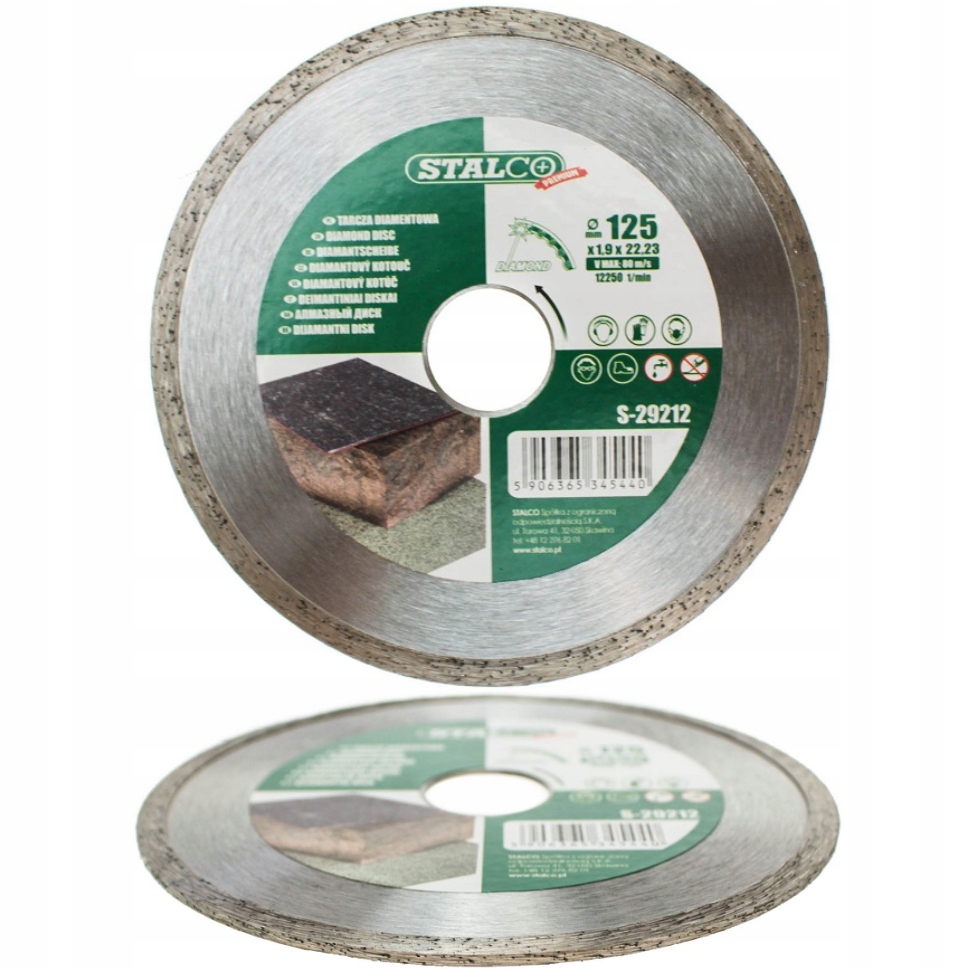 

Tarcza Diamentowa Pełna Stalco 125 X 1,9 X 22,23MM