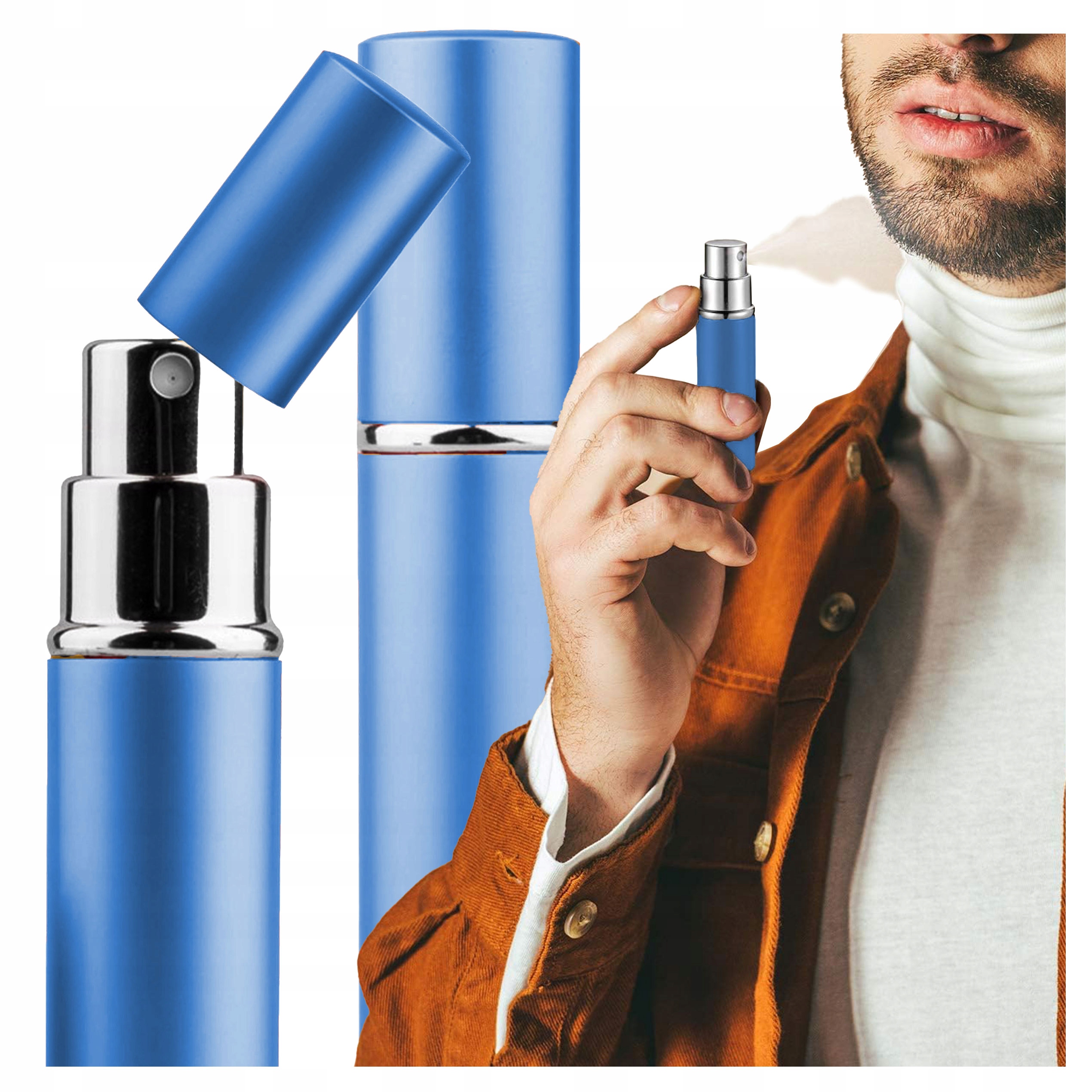ATOMIZER PODRÓŻNY DO PERFUM FIOLKA 10ml NIEBIESKI BUTELKA NA PERFUMY