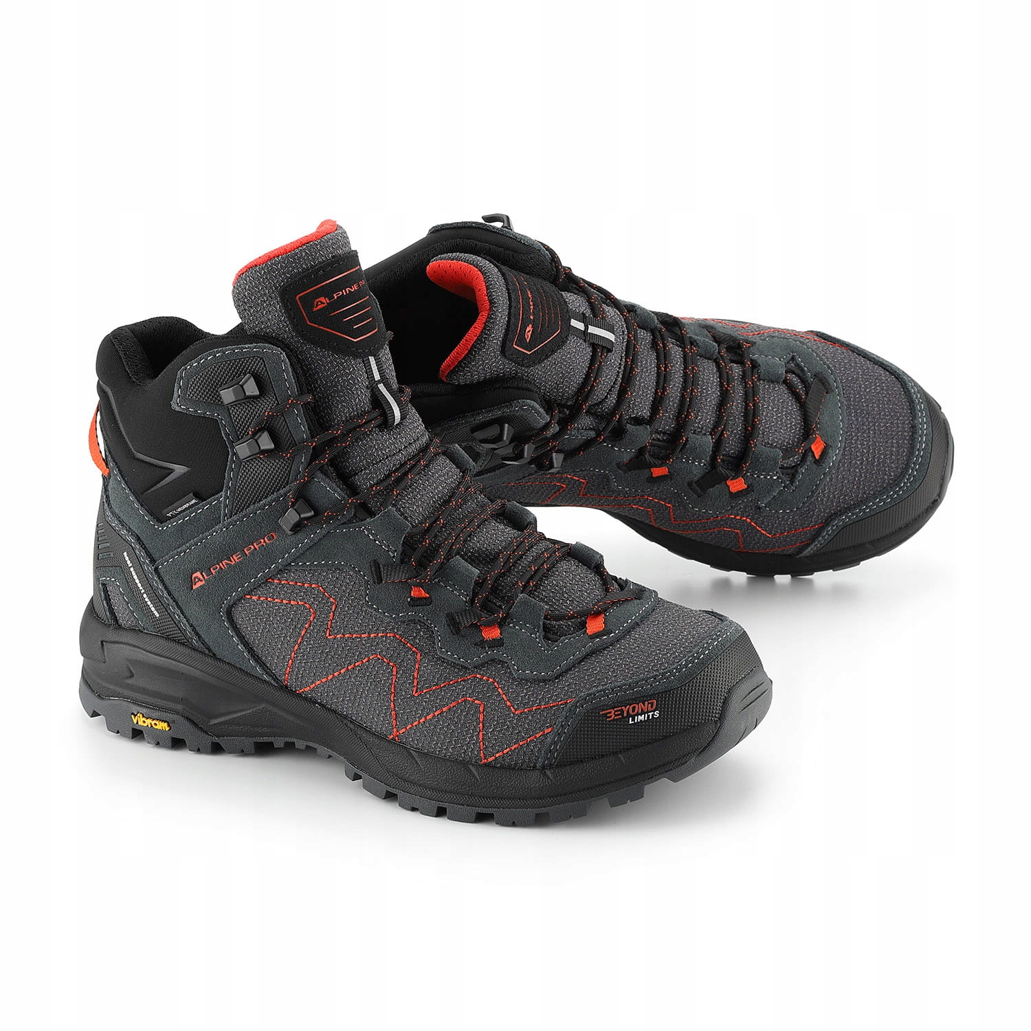 Alpine Pro Buty trekkingowe Cerne 2 szaro czerwone 42