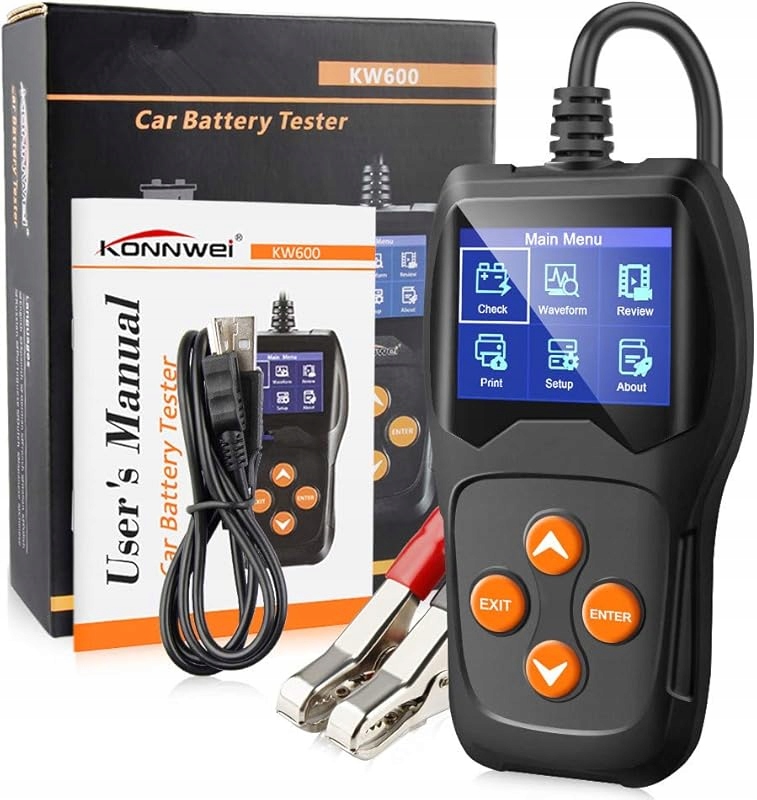 Tester Akumulatora 12V Miernik Stanu Akumulatora Konnwei KW600