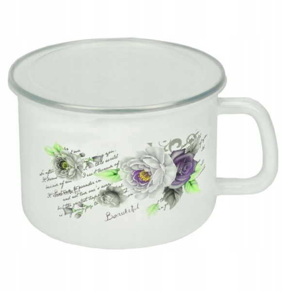 

Kubek z pokrywą emaliowany 250 ml Róża 3634