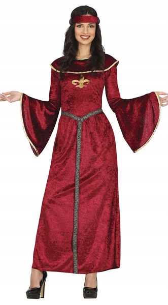 Kostým Princezny Ze Středověku Bordó L