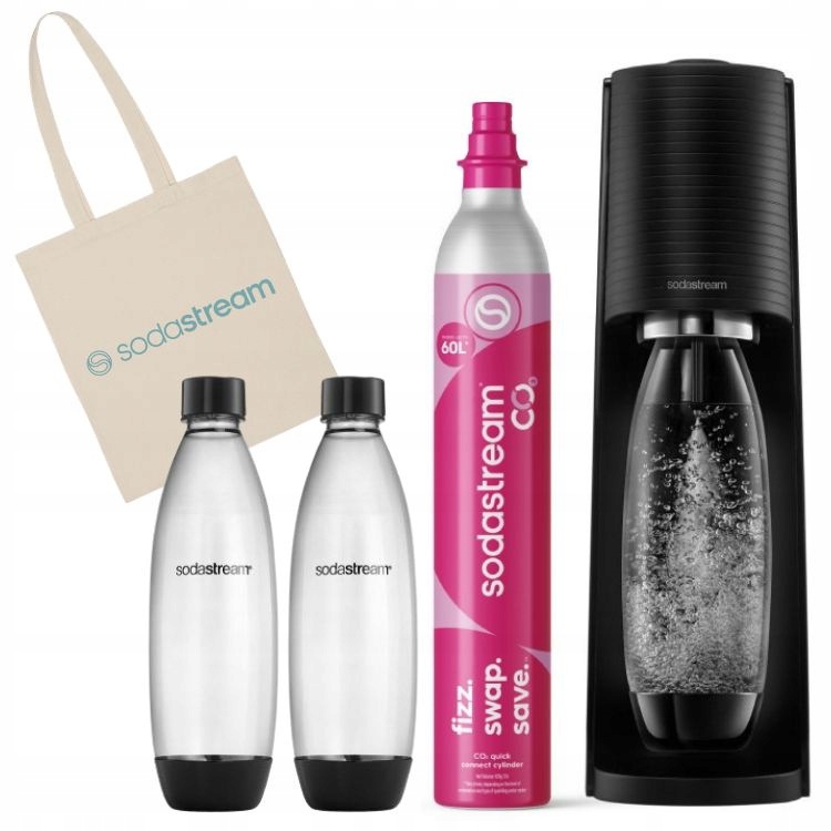 Výrobník Sody SodaStream Terra černý 2 lahve a bombička CO2, taška bonus
