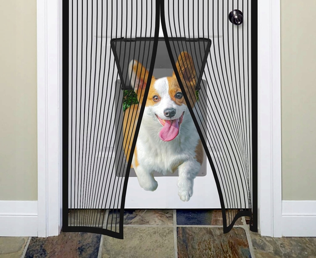 MOSKITIERA DRZWI MAGNETYCZNA ZASŁONA NA OKNO BALKONOWE 80x210 MAGNES KOMAR Maks. szerokość 80 cm