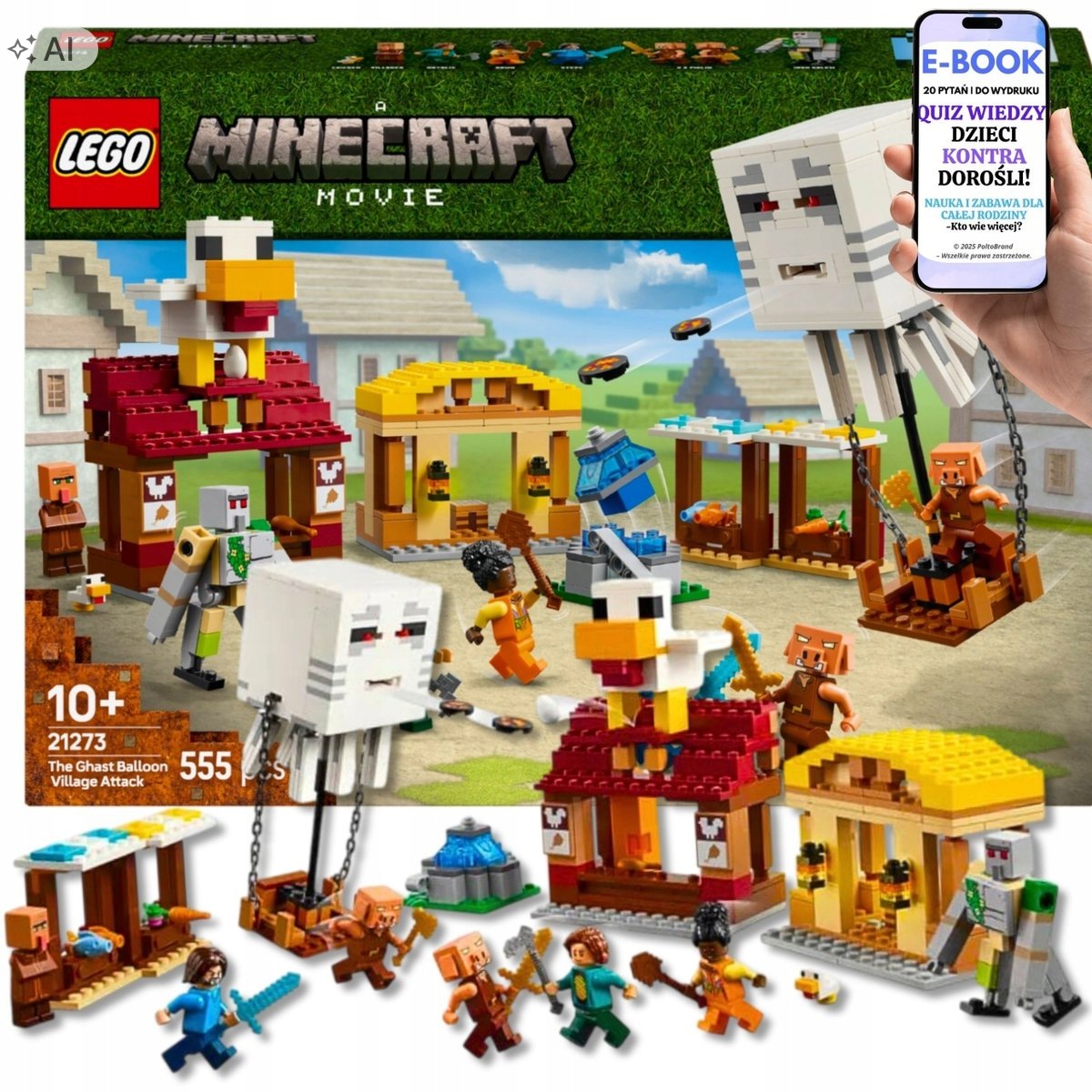 Lego Klocki Minecraft Atak Balonowego Ghasta Dla Dziecka EBOOK-2